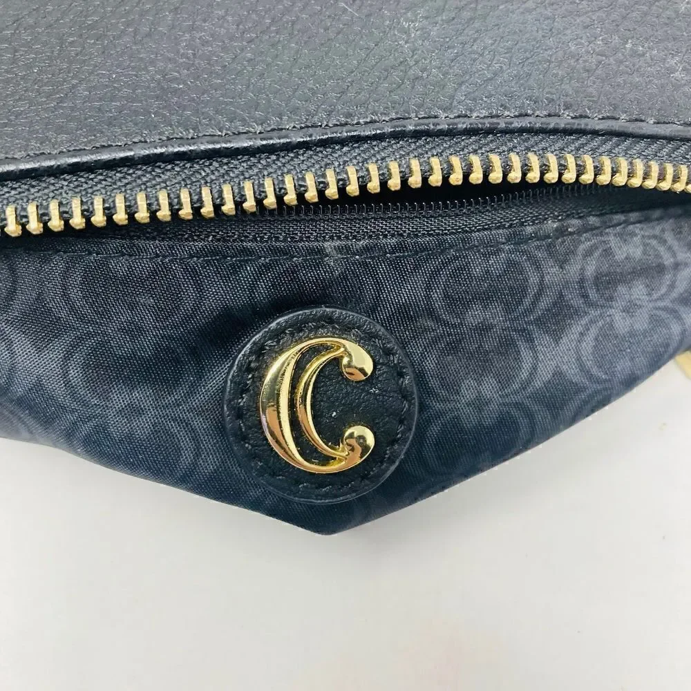 Charming Charlie Women’s Lot Of 2 Handbag & Clutch‎ Black Pebbled Faux Leather